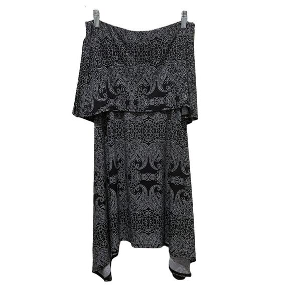 BCBGENERATION Printed Strapless Dress Black Size XS - Picture 1 of 6